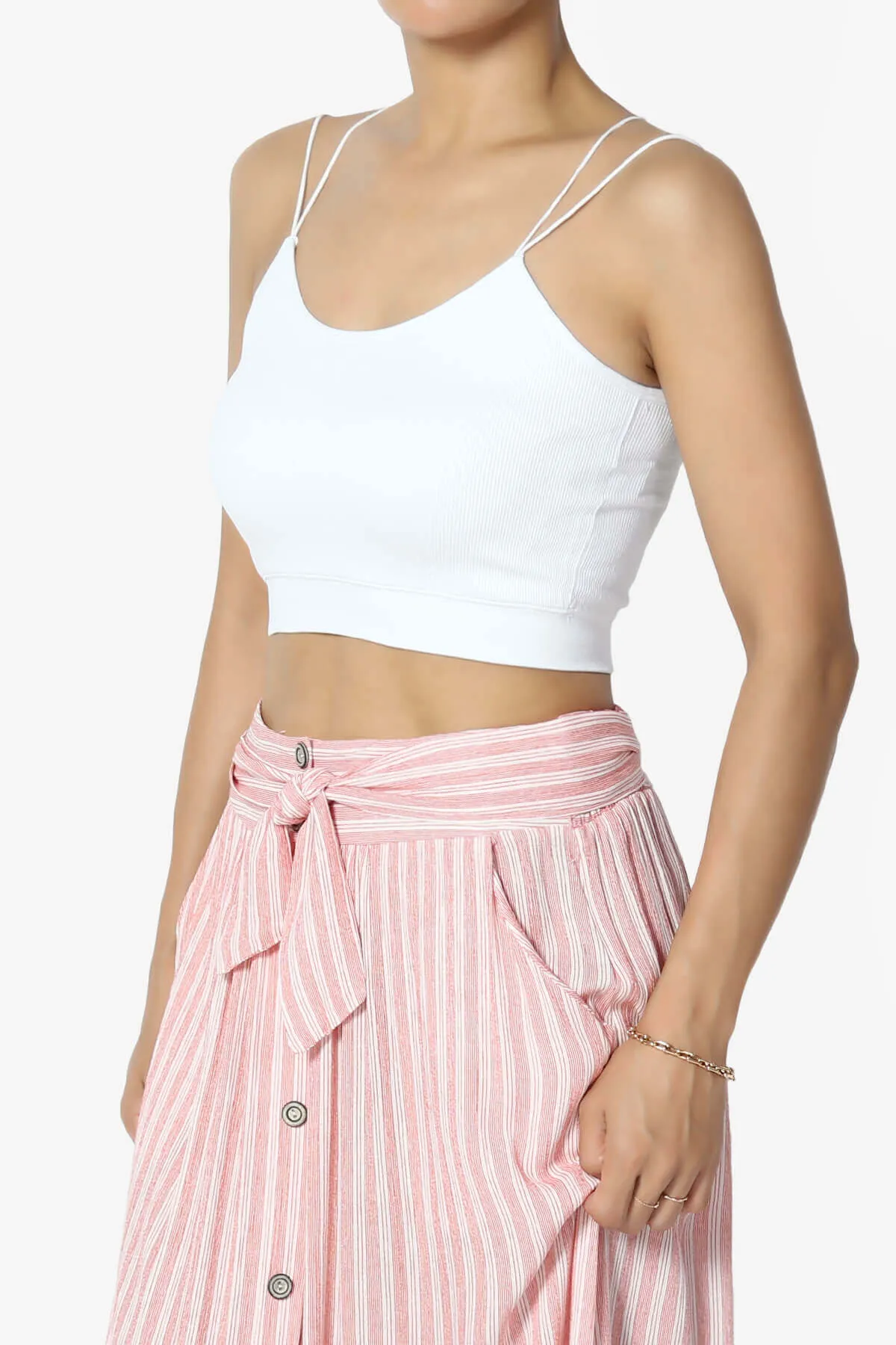 Zippy Skinny Strap Ribbed Seamless Bra Cami