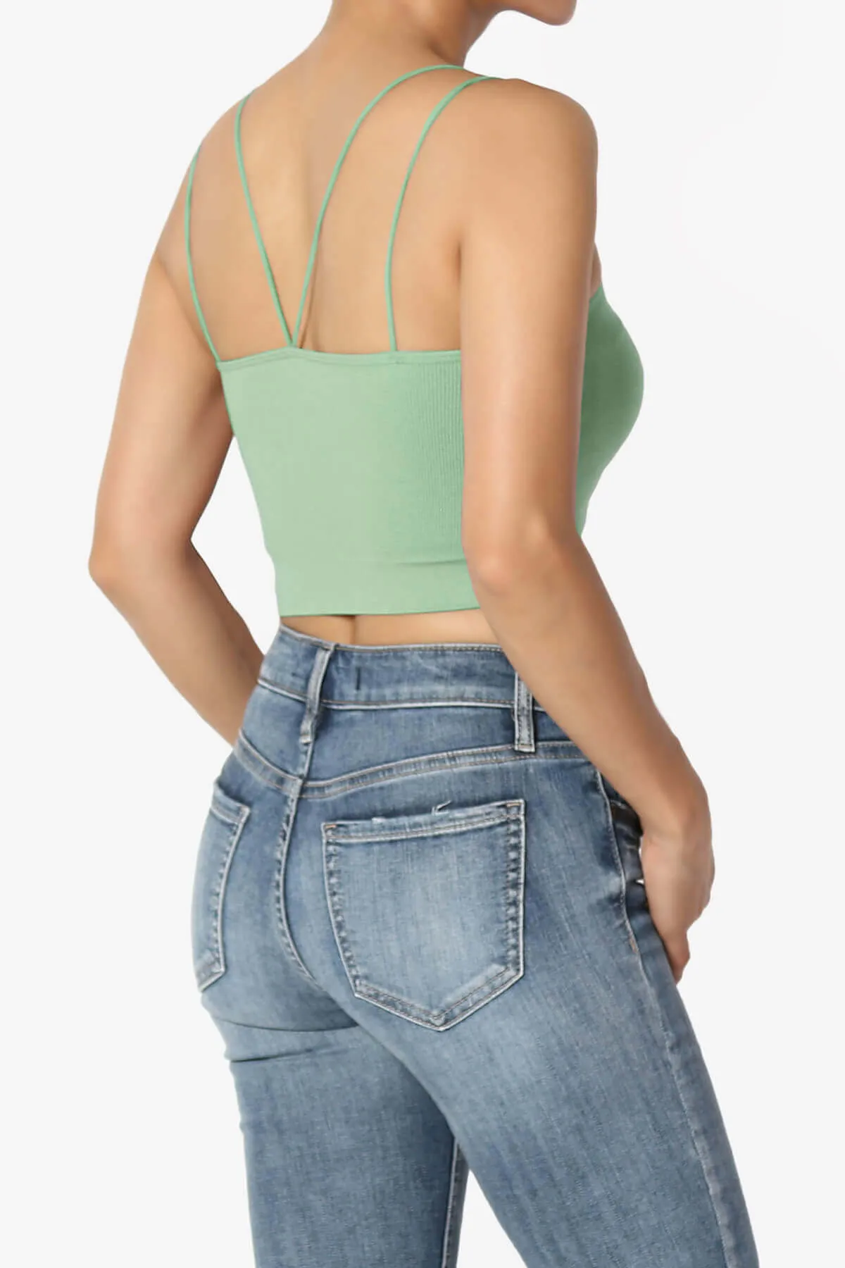 Zippy Skinny Strap Ribbed Seamless Bra Cami