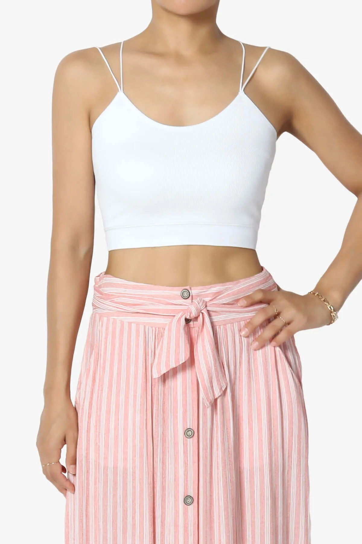 Zippy Skinny Strap Ribbed Seamless Bra Cami