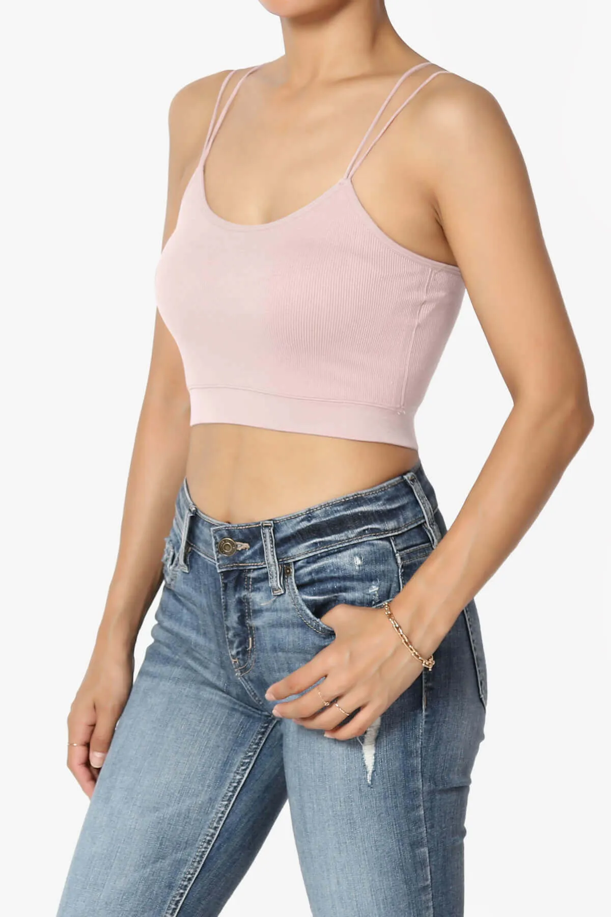 Zippy Skinny Strap Ribbed Seamless Bra Cami