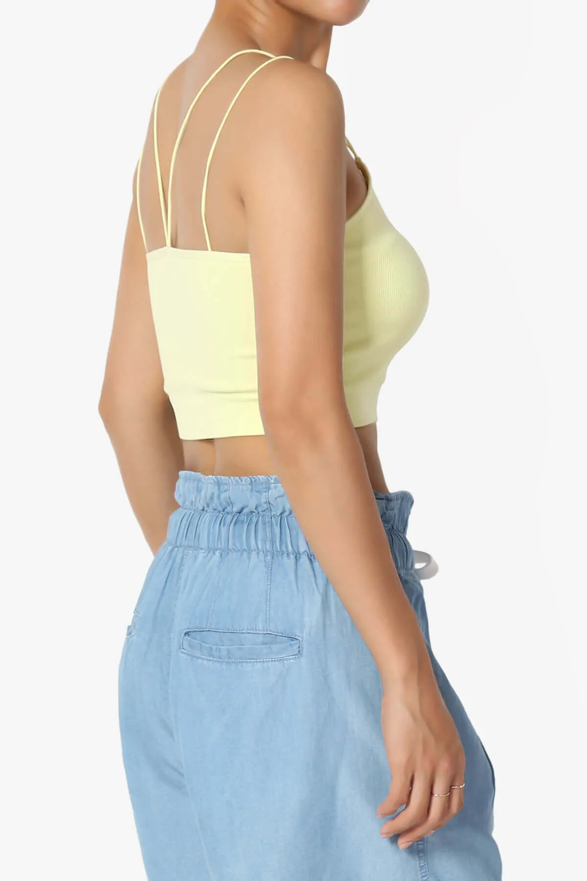 Zippy Skinny Strap Ribbed Seamless Bra Cami